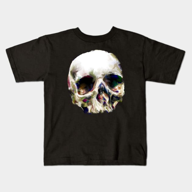 Head skull painting Kids T-Shirt by Art By Mojo